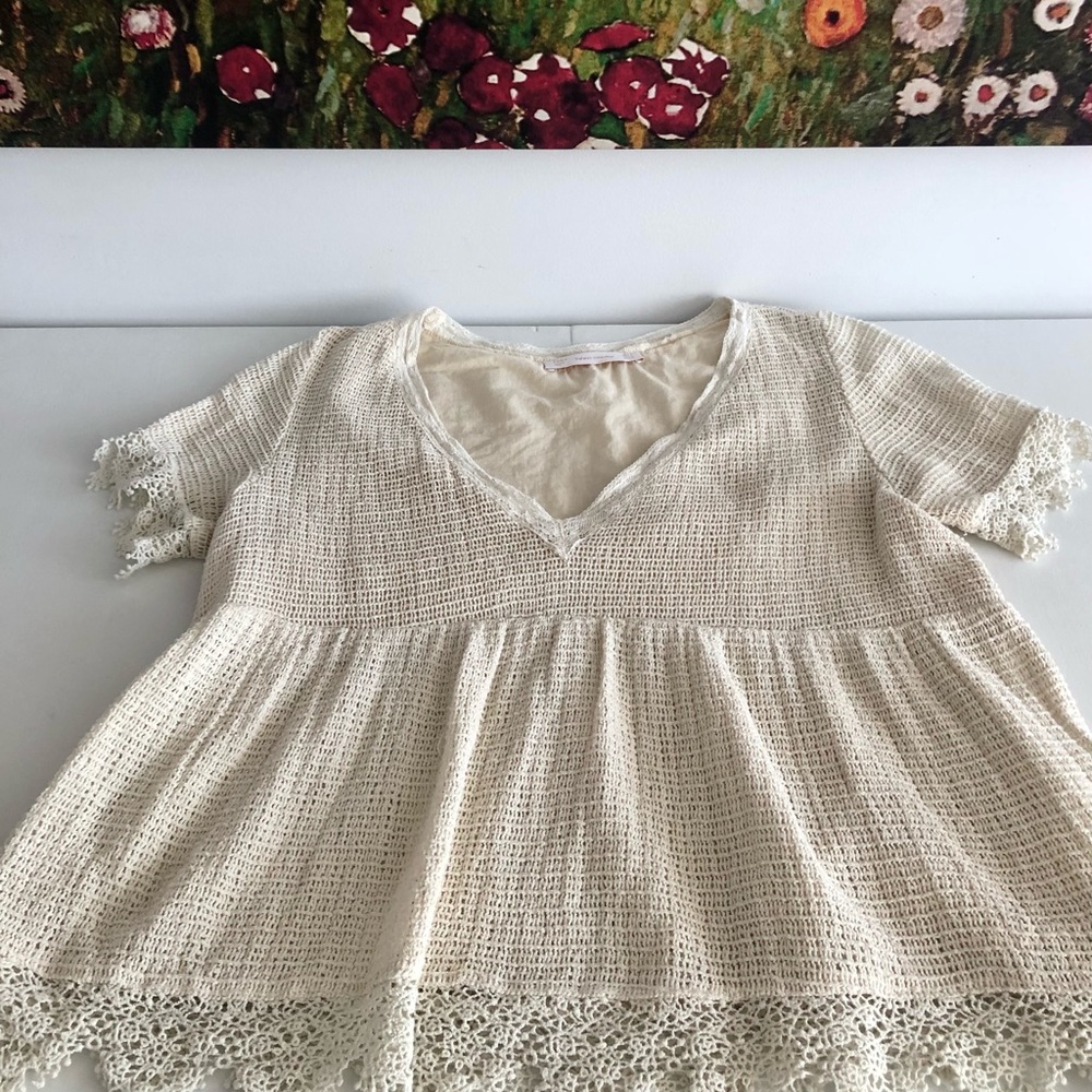 Lace and crochet top.